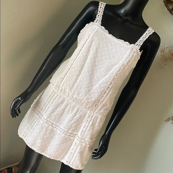 Altar'd State 100% Cotton White Eyelet Free Spirited Boho style Dress - Picture 4 of 13